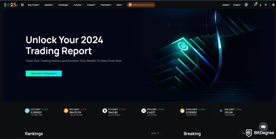 CoinEx review: the homepage looks clean and neatly arranged. CoinEx review: the homepage looks clean and neatly arranged.