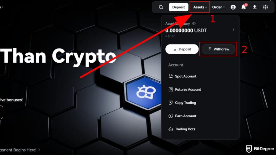 Toobit exchange review: click the [Withdraw] button.