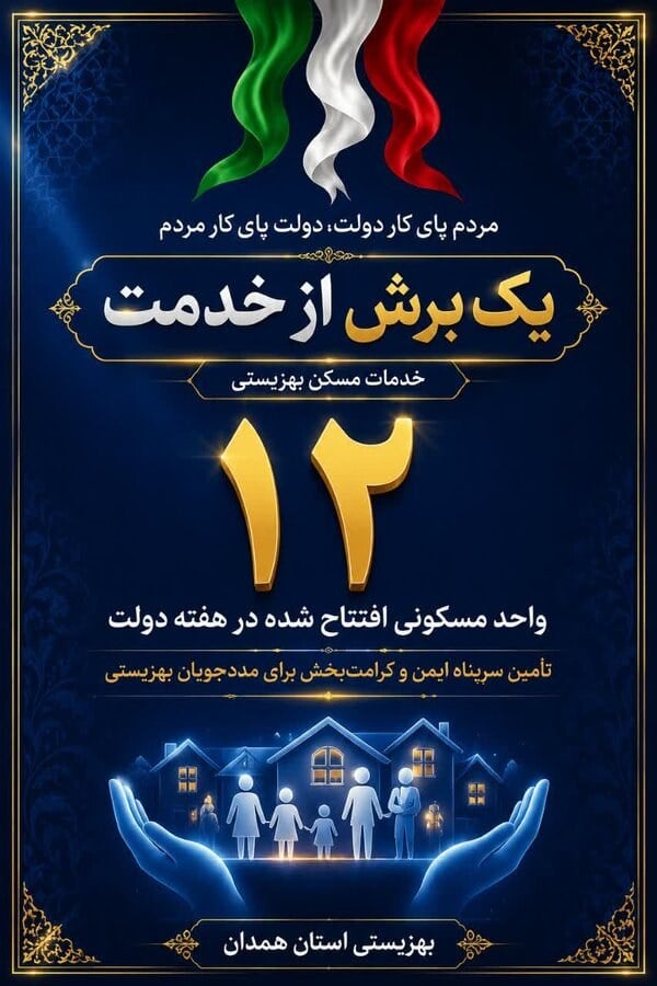 پوستر | تحویل ۱۲ واحد مسکن مددجویی در استان همدان همزمان با هفته دولت