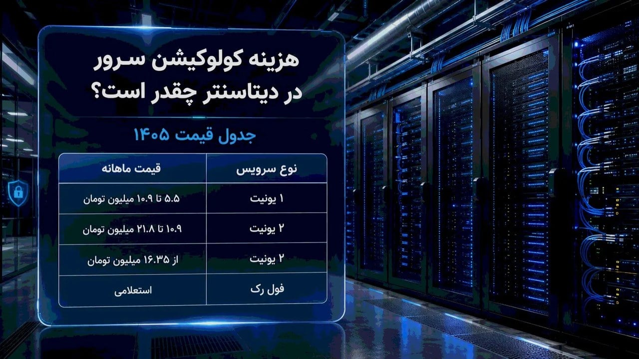 هزینه کولوکیشن سرور در دیتاسنتر چقدر است؟ (جدول قیمت ۱۴۰۵)
