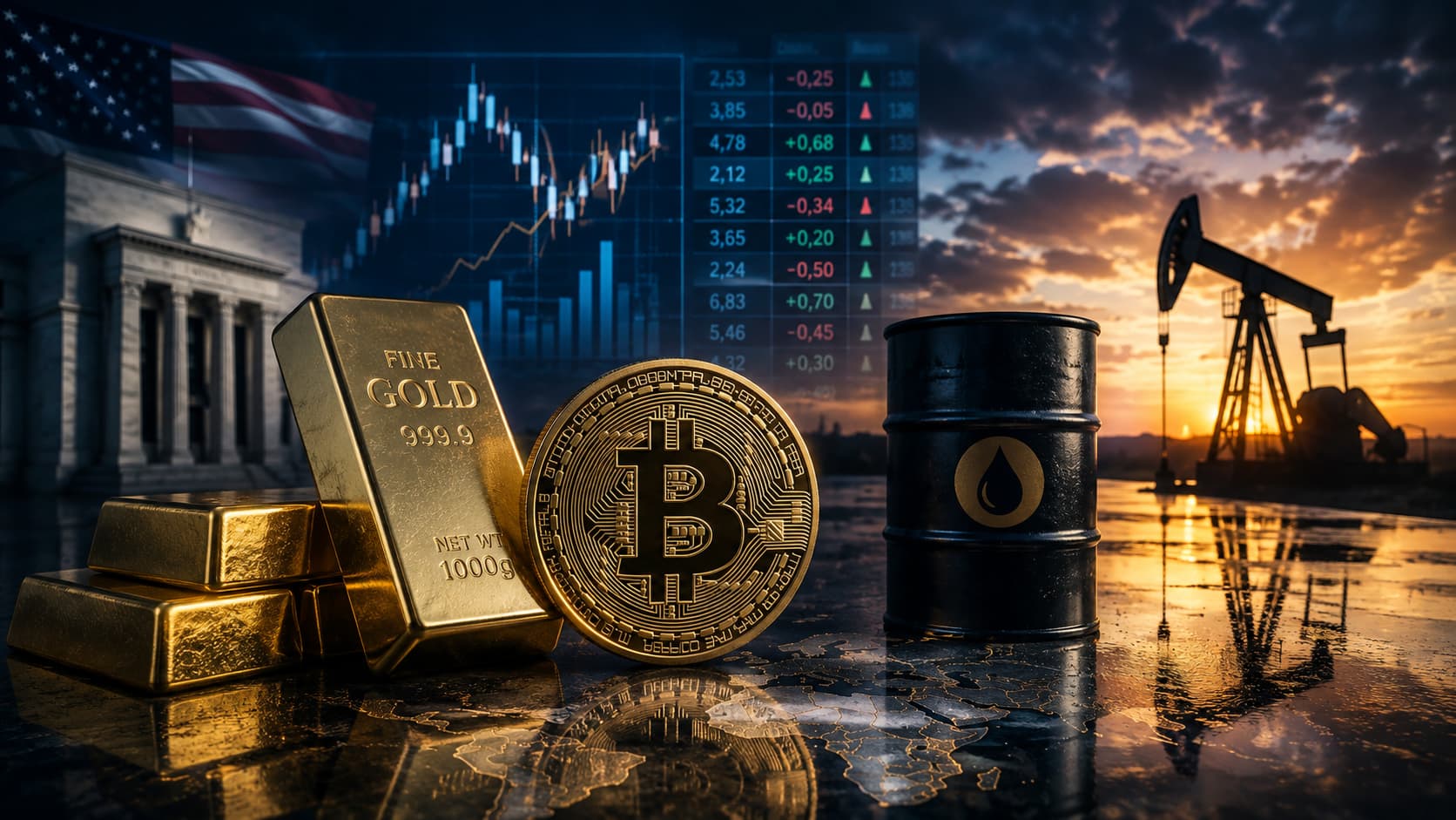طلا، بیت‌کوین و نفت در انتظار داده‌های اقتصادی