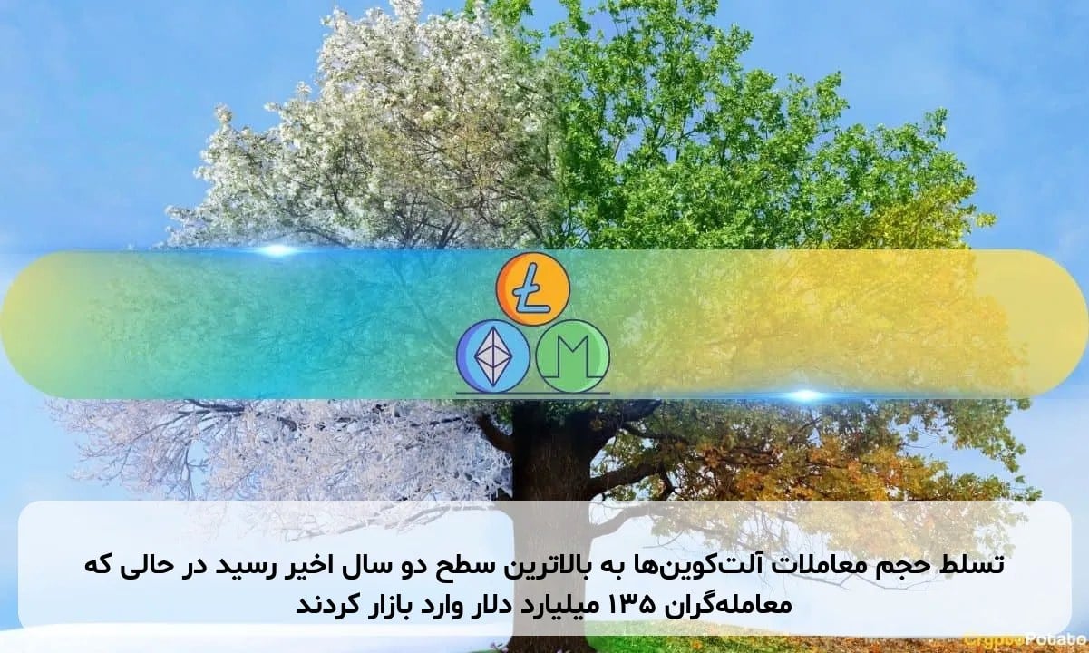 تسلط حجم معاملات آلت‌کوین‌ها به بالاترین سطح دو سال اخیر رسید در حالی که معامله‌گران ۱۳۵ میلیارد دلار وارد بازار کردند