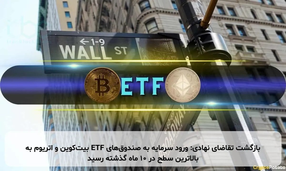 بازگشت تقاضای نهادی: ورود سرمایه به صندوقهای ETF بیتکوین و اتریوم به بالاترین سطح در ۱۰ ماه گذشته رسید
