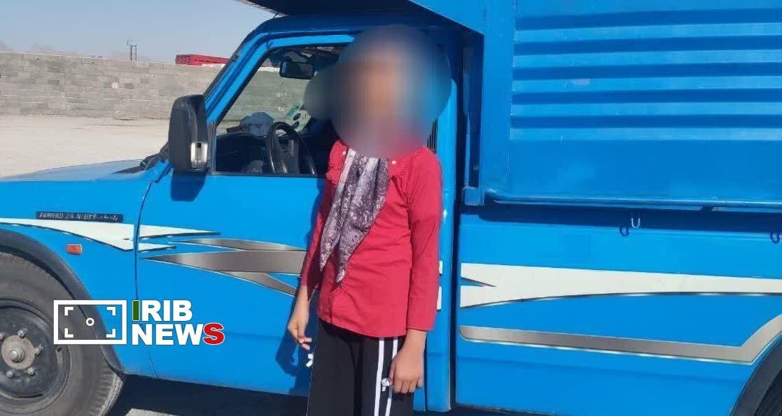 پایان رانندگی خطرناک دختر ۱۱ ساله با وانت نیسان
