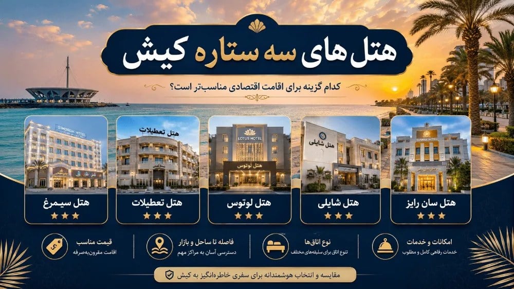 هتل های سه ستاره کیش؛ کدام گزینه برای اقامت اقتصادی مناسبتر است؟