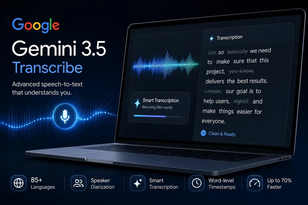 1. Gemini 3.5 Transcribe معرفی شد؛ هوش مصنوعی گوگل حالا حرفهای اضافه را هم میفهمد