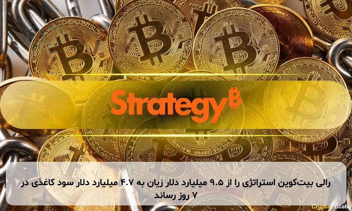 رالی بیتکوین استراتژی را از ۹.۵ میلیارد دلار زیان به ۴.۷ میلیارد دلار سود کاغذی در ۷ روز رساند