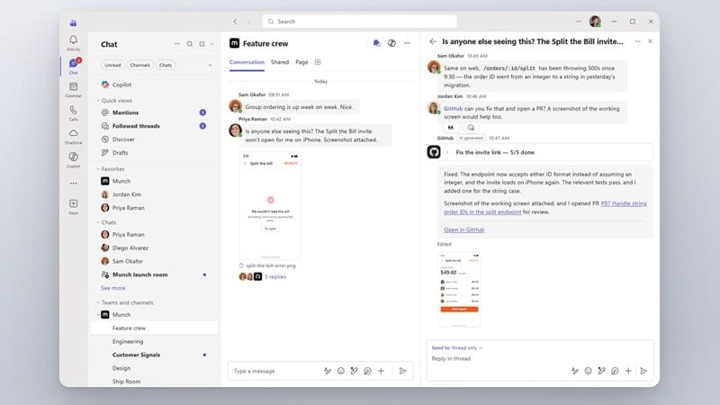 کدنویسی و فرآیند توسعه از دل گفتگوهای مایکروسافت Teams در GitHub Copilot