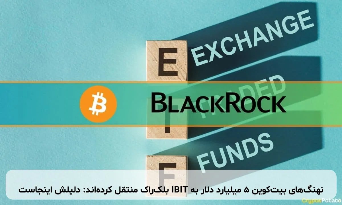 نهنگ‌های بیت‌کوین ۵ میلیارد دلار به IBIT بلک‌راک منتقل کرده‌اند: دلیلش اینجاست