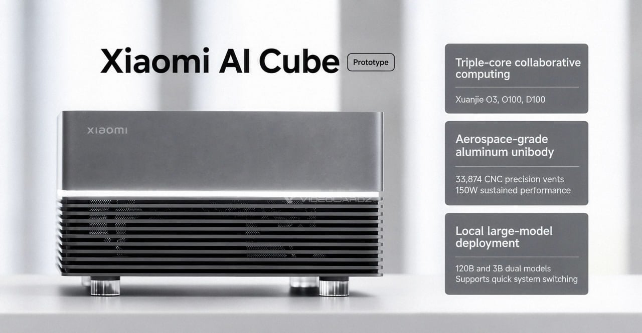 مینی پیسی شیائومی AI Cube با سه تراشه جدید XRING معرفی شد