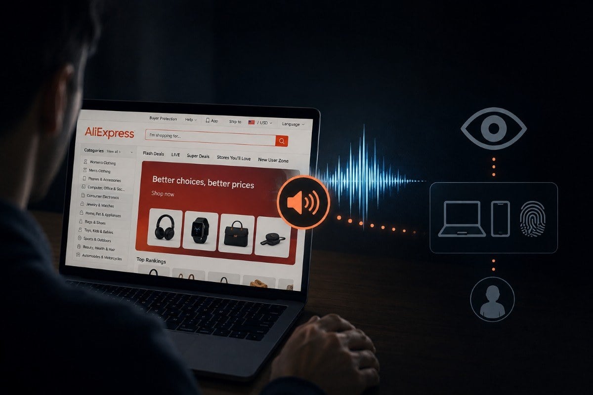 علیاکسپرس به استفاده از اسکریپت صوتی در مرورگر برای ردیابی کاربران متهم شد