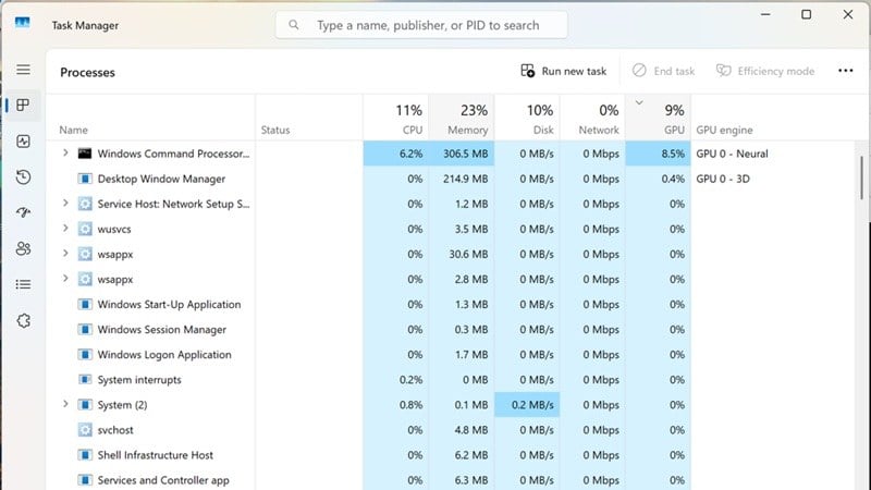 مایکروسافت قابلیتهای پایش سختافزار را در Task Manager ویندوز 11 ارتقا داد