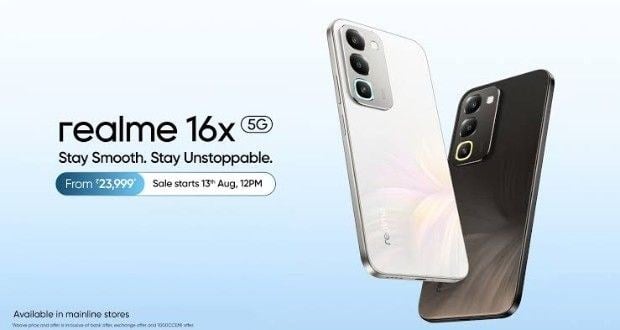ریلمی 16X 5G با نمایشگر 144 هرتزی و باتری 7000 میلی‌آمپری معرفی شد