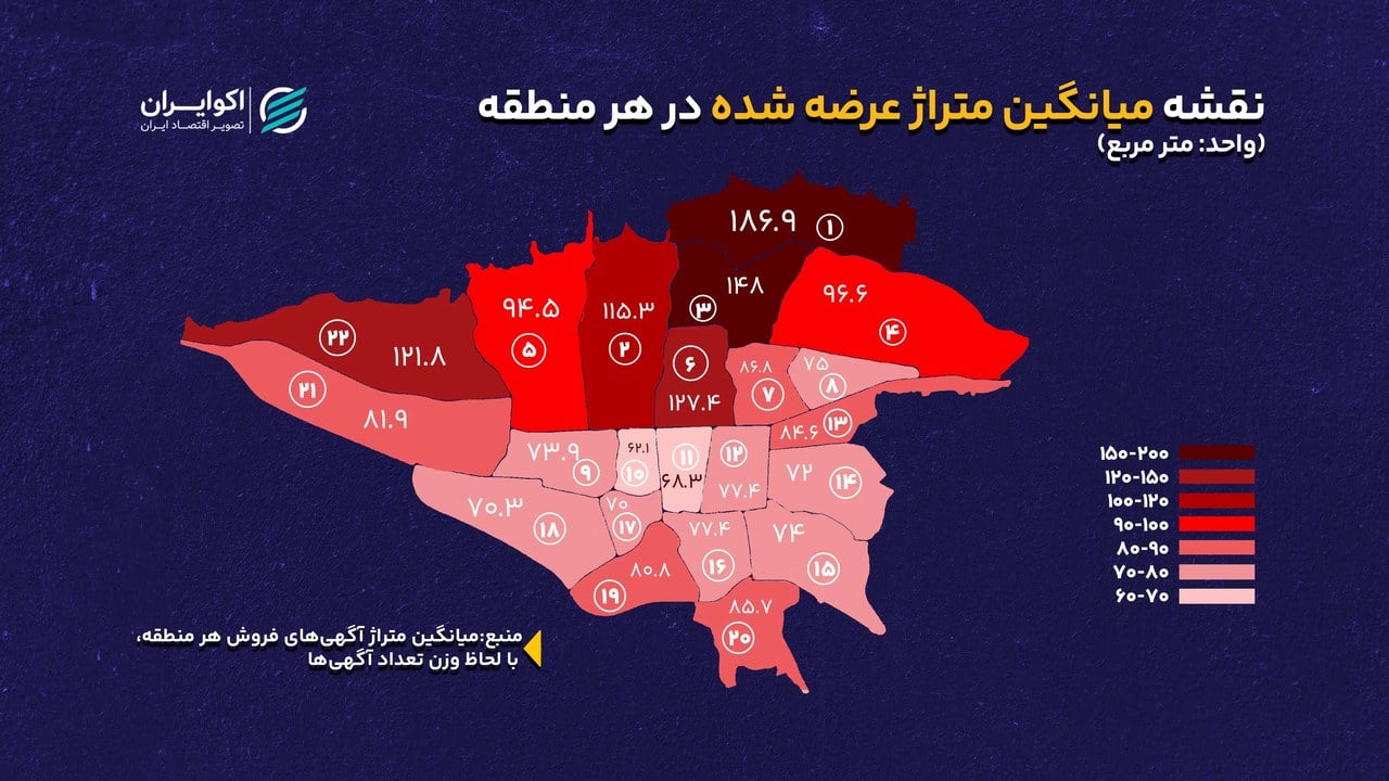 خانههای کدام مناطق تهران بزرگترند؟ | از خانههای ۶۲ متری تا ۱۸۷ متری شمال شهر