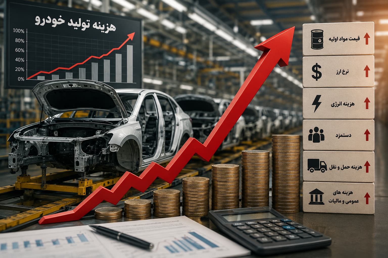 هزینه تولید خودرو ۹۵ درصد بالا رفت؛ کارخانهها زیر فشار ورشکستگی