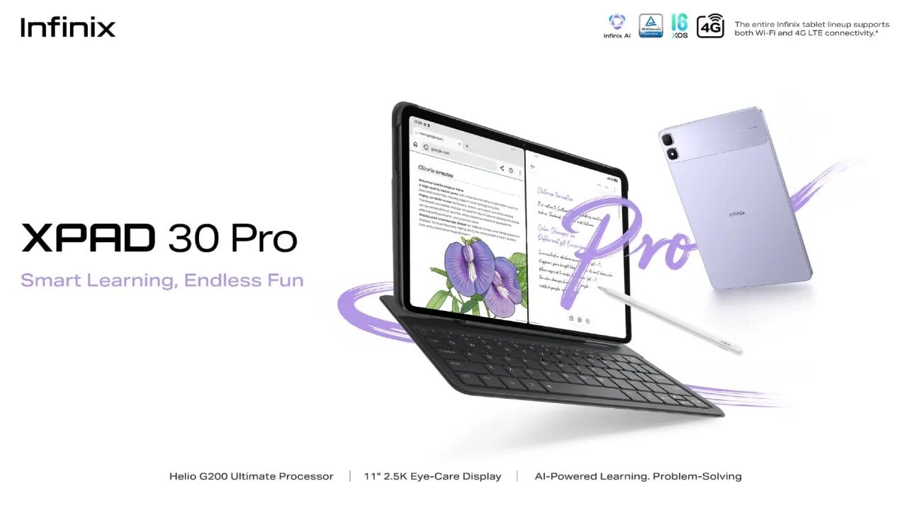 تبلت اقتصادی جدید Infinix Xpad 30 Pro با نمایشگر 2.5K و تراشه Helio G200 Ultimate معرفی شد