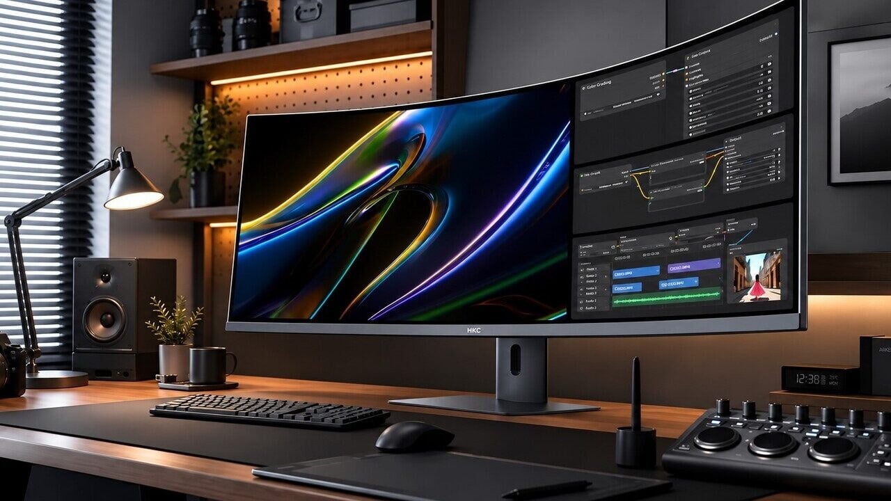 HKC اولین مانیتور اولتراواید ۴۳.۸ اینچی 4K با نسبت تصویر ۲۴:۹ را معرفی کرد