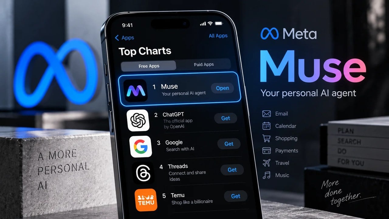 Muse متا فقط ۱۰ روز بعد از عرضه، ChatGPT را در اپاستور آمریکا کنار زد