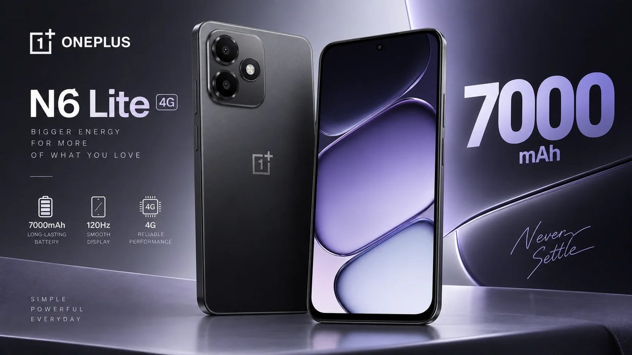 وانپلاس N6 Lite 4G با باتری ۷۰۰۰ میلیآمپرساعتی و نمایشگر ۱۲۰ هرتزی معرفی شد