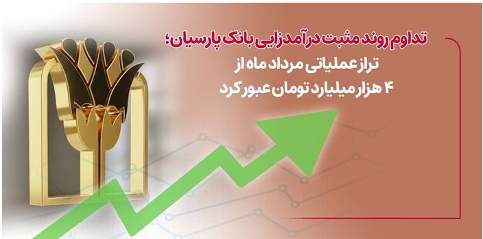 تداوم روند مثبت درآمدزایی بانک پارسیان؛ تراز عملیاتی مرداد ماه از ۴ هزار میلیارد تومان عبورکرد