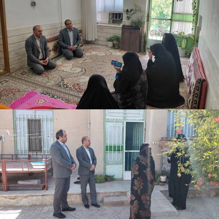 بازدید معاون عمرانی فرمانداری و رئیس بهزیستی بشرویه از منزل توانخواه و بررسی مشکلات معیشتی و مسکن