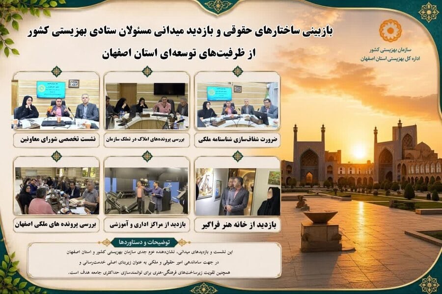 بازبینی ساختارهای حقوقی و بازدید میدانی مسئولان ستادی بهزیستی کشور از ظرفیت‌های توسعه‌ای استان اصفهان