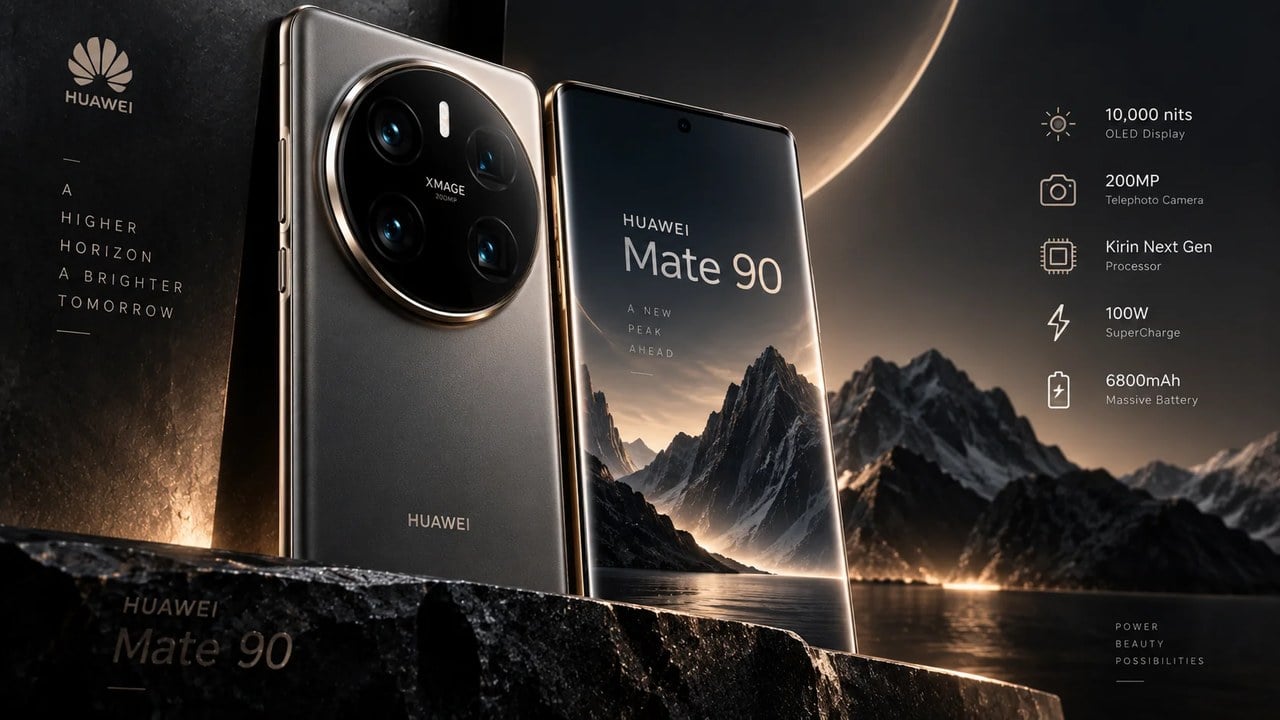 مشخصات هواوی Mate 90 لو رفت؛ نمایشگر ۱۰ هزار نیتی و دوربین ۲۰۰ مگاپیکسلی در راه است