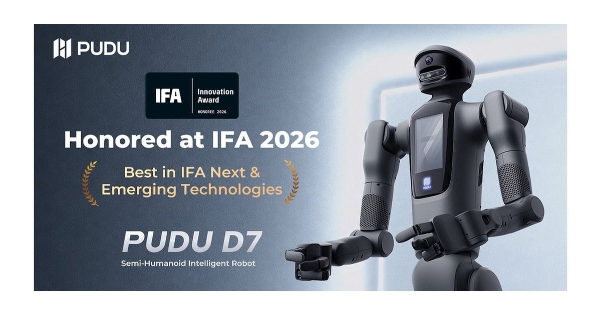 ربات نیمهانساننمای PUDU D7 در جوایز نوآوری IFA ۲۰۲۶ تقدیر شد