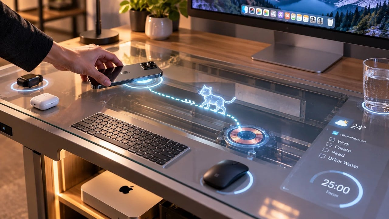 یوتیوبر چینی AirPower را به اندازه یک میز ساخت؛ شارژر خودش گوشی را پیدا میکند