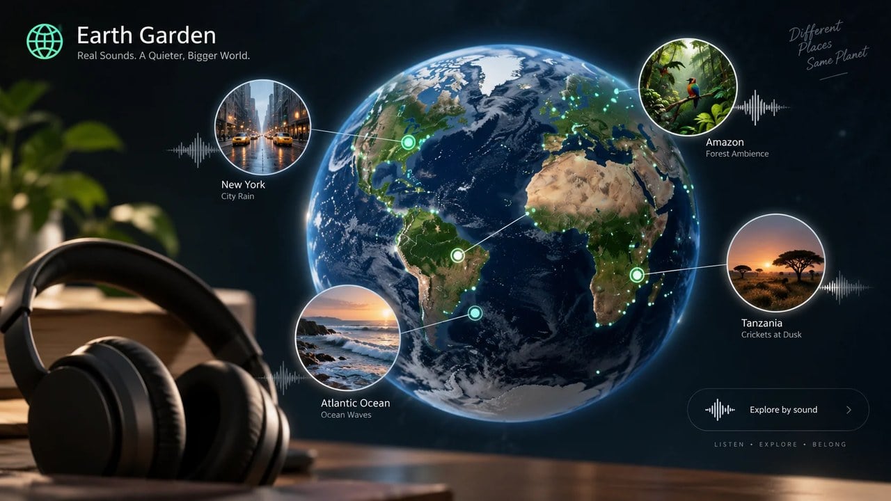 با Earth Garden صدای واقعی هر گوشه دنیا را بشنوید؛ از باران نیویورک تا جیرجیرکهای تانزانیا