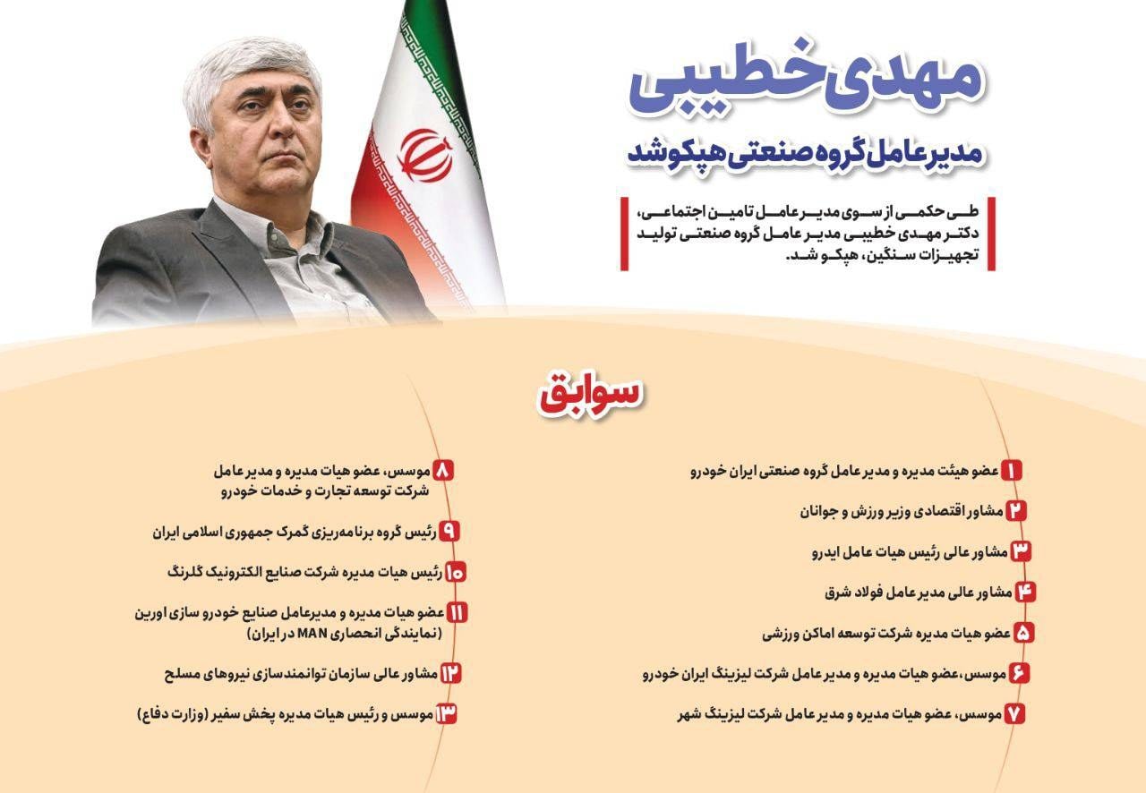 مهدی خطیبی مدیر عامل گروه صنعتی هپکو شد