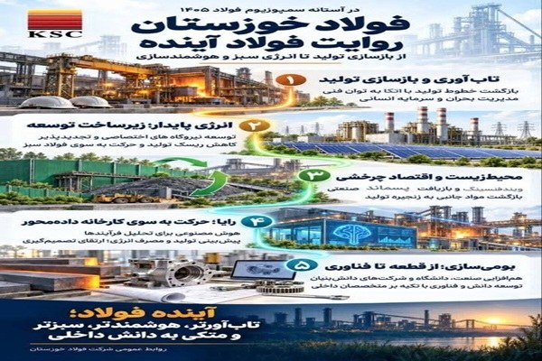 فولاد خوزستان با دستاوردهای تازه به سمپوزیوم فولاد ۱۴۰۵ می‌رود؛ از هوش مصنوعی تا انرژی سبز