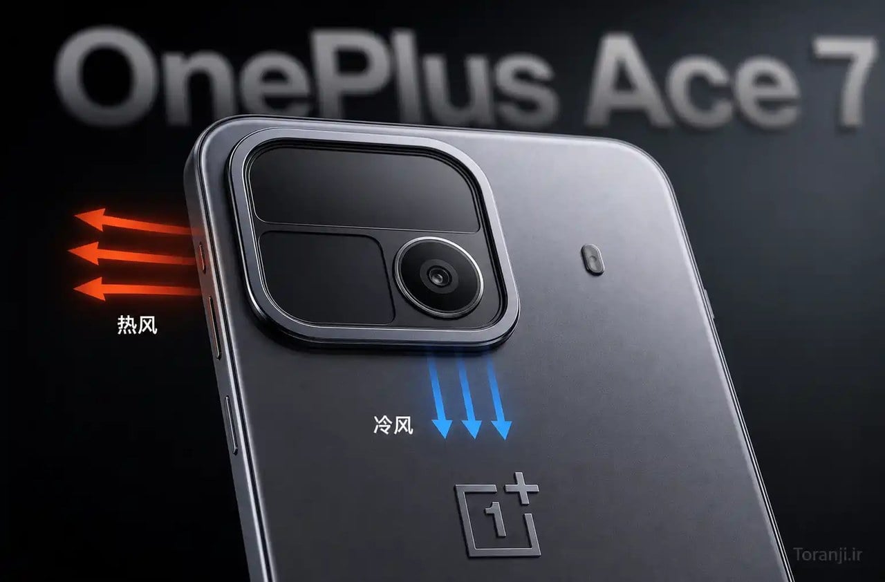 تصاویر شماتیک OnePlus Ace 7 سیستم خنککننده دوگانه با فن داخلی را نشان میدهند