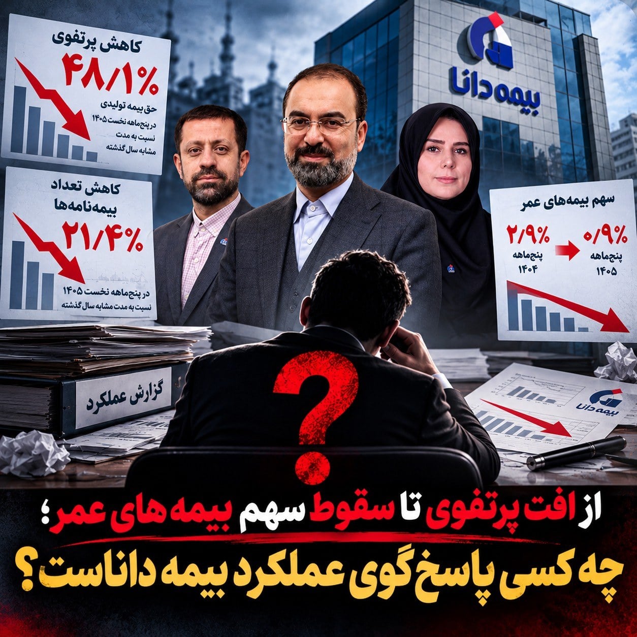 چه کسی پاسخگوی عملکرد بیمه داناست؟/ از افت پرتفوی تا سقوط سهم بیمههای عمر