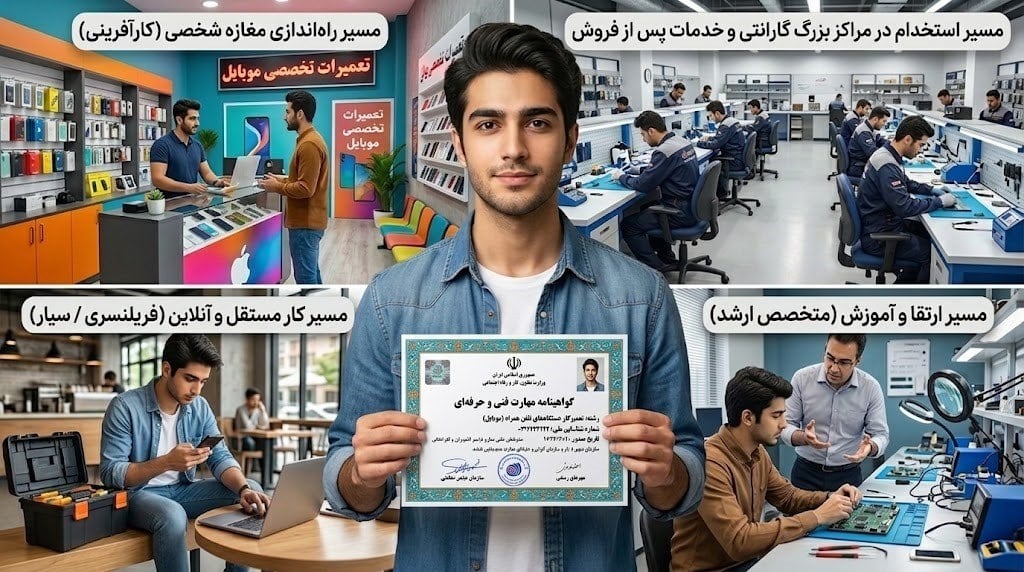 آموزش تعمیرات موبایل در کرج و مسیر یادگیری یک حرفه کاربردی