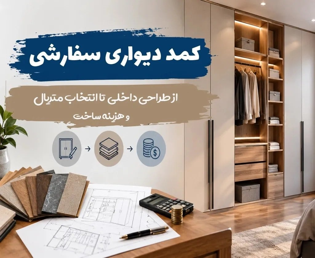 کمد دیواری سفارشی؛ از طراحی داخلی تا انتخاب متریال و هزینه ساخت