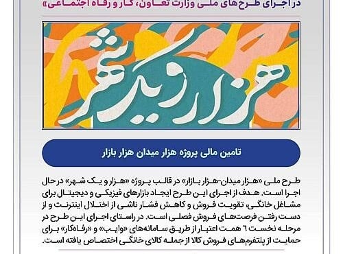 حمایت ۶ همتی بانک رفاه از بازار مشاغل خانگی در طرح هزار میدان هزار بازار
