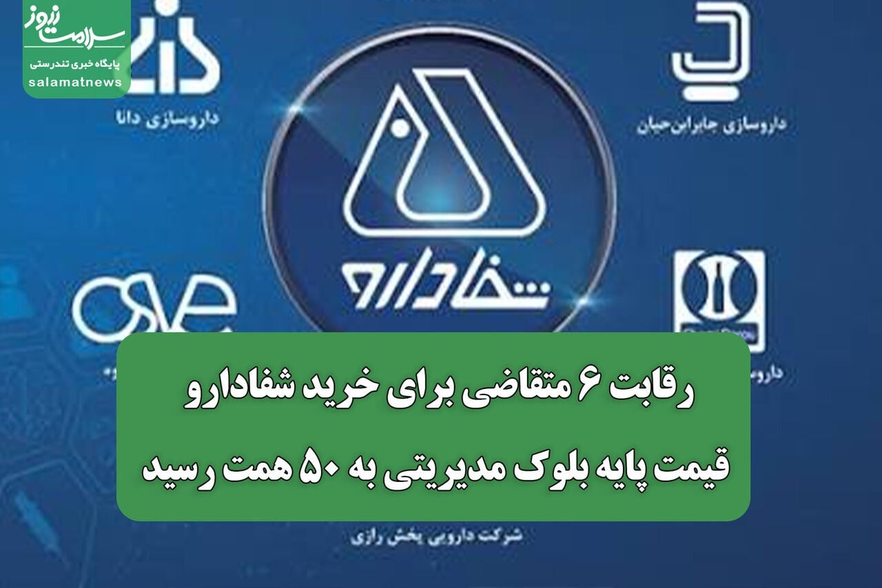 رقابت ۶ متقاضی برای خرید شفادارو/ قیمت پایه بلوک مدیریتی به ۵۰ همت رسید
