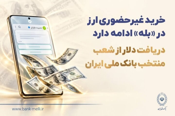 دریافت دلار از شعب منتخب بانک ملی ایران