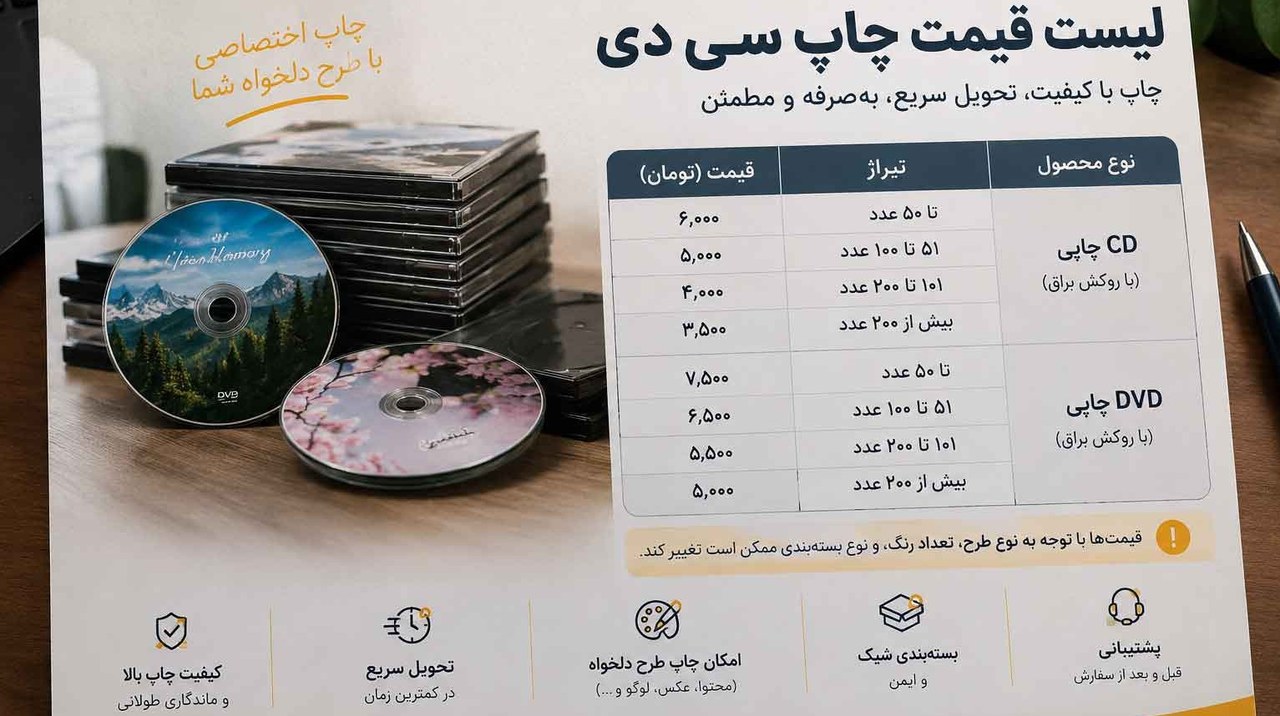 هزینه چاپ سی دی چقدر است؟ ۶ عامل مهم که قیمت را تعیین میکنند
