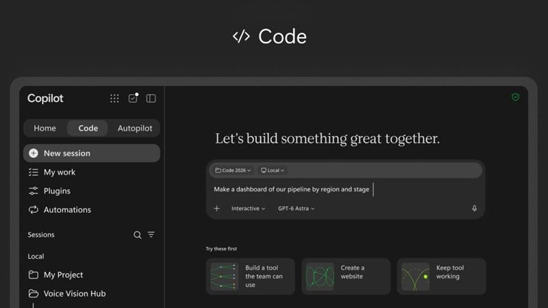 مایکروسافت عرضه تدریجی Copilot Code را برای ساخت اپلیکیشن با زبان طبیعی آغاز کرد